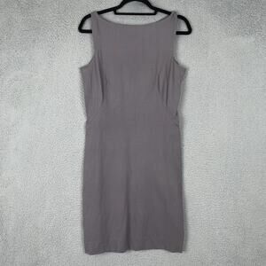 M.M. Lafleur Dress Womens 12 Gray Sleeveless Sheath Office Career Made NYC